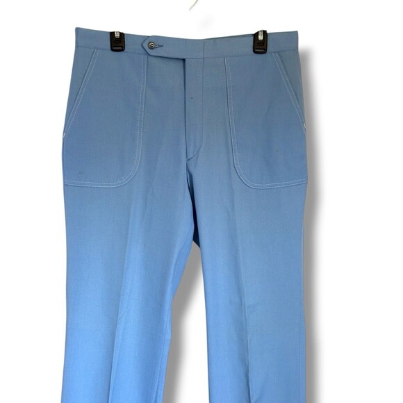 Vintage Sansabelt Blue Golf Pants 70s Mod Slacks Men’s Retro Style - Picture 8 of 16